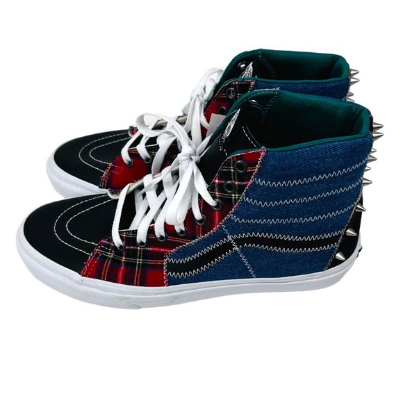 Vans SK8-Hi Tartan Daze sneakers in blue/red Size Men's 9.5 Women 11 NEW - Picture 5 of 5